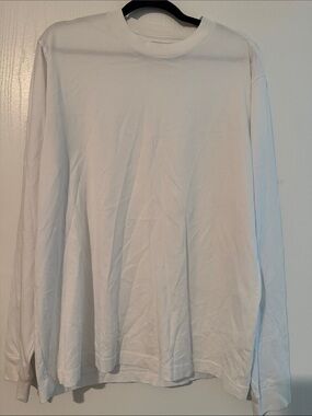 AYR Men's White Long-Sleeve Crewneck Tee